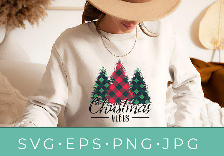 Christmas Vibes Trees T-shirt & Crafting SVG Design